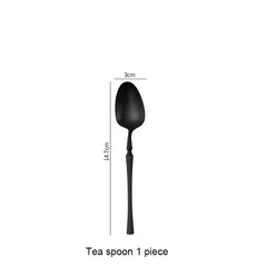 Matte Black Stainless Steel Luxury Cutlery Tableware Knife Coffee Ice Spoon Fork Chopsticks Flatware Set