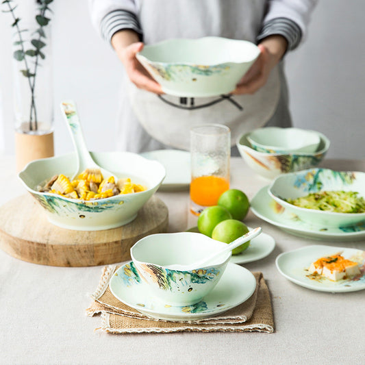 Qingtian ceramic bowls and dishes tableware