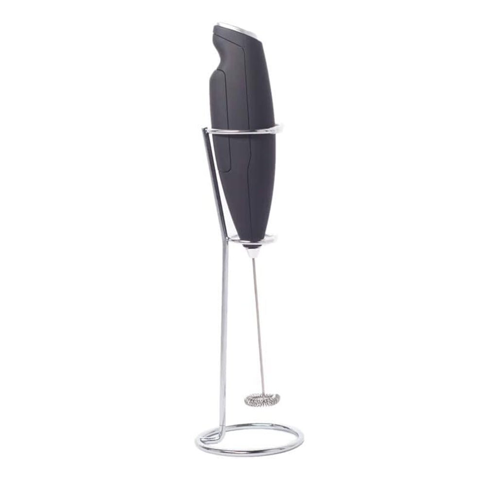 Electric Milk Frother Foam Mixer With Stainless Steel Stand & Whisk Operated Drink Mixer