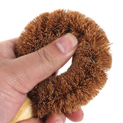 Coir brush long handle dishwashing brush