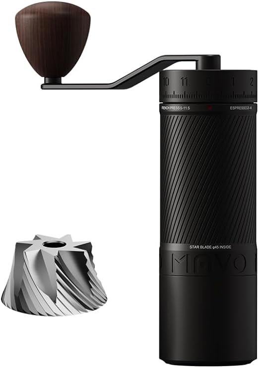 MAVOCOFFEE PHANTOX PRO Manual Coffee Grinder, 45mm Stainless Steel Conical Burr with Capacity 30g - Numerical External Adjustable Setting,All-Round Hand Grinder for French Press to Espresso