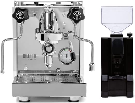 Diletta Bello Espresso Machine (Stainless Steel w/Eureka Notte Grinder)