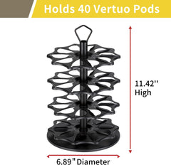 FlagShip 4 Tier Coffee Pod Holder Carousel for Vertuo Pod Storage Organizer (40 Pods Capacity)