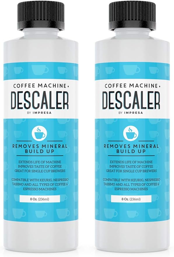 Descaler (2 Pack, 2 Uses Per Bottle) - Made in the USA - Universal Descaling Solution for Keurig, Nespresso, Delonghi and All Single Use Coffee and Espresso Machines