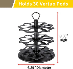 FlagShip Coffee Pod Holder Carousel 3 Tier for Vertuo Pod Holder Metal DIY Install Small for Vertuo Pod Stand (30 Pods Capacity)