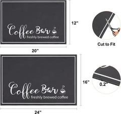 Dish Drying Mat, 12"x20" Absorbent Coffee Bar Mat for Countertops, Coffee Bar Accessories with Coffee Cup Pattern for Kitchen Counter Coffee Maker Coffee Pot Dining Room Decoration