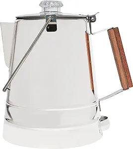 COLETTI Butte Camping Coffee Pot - Campfire Coffee Pot - Stainless Steel Coffee Maker for Outdoors or Stovetop (14 CUP)