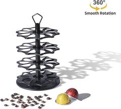 FlagShip 4 Tier Coffee Pod Holder Carousel for Vertuo Pod Storage Organizer (40 Pods Capacity)