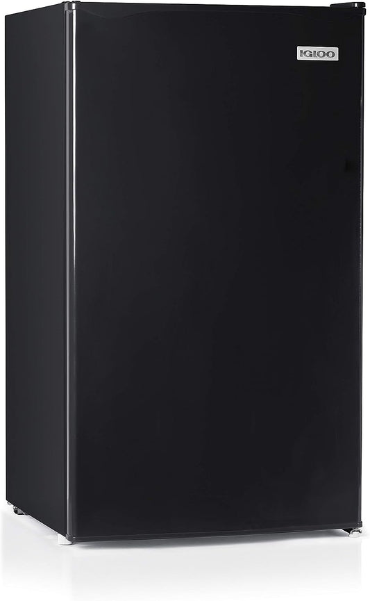 3.2 Cu.Ft. Single Door Compact Refrigerator with Freezer - Slide Out Glass Shelf, Perfect for Homes, Offices, Dorms - Black