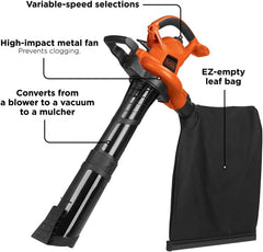 3-in-1 Electric Leaf Blower, Leaf Vacuum/Mulcher, Corded, 12-Amp (BV6600)