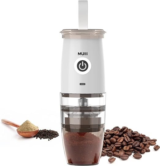 Mulli Portable Burr Coffee Grinder,Electric/Manual 2-in-1 Cafe Grind, Adjustable Burr Mill with 5 Precise Grind Setting for Drip/Espresso/PourOver and More