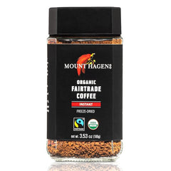 Mount Hagen 3.53oz Organic Freeze Dried Instant Coffee | Eco-friendly Coffee Made From Organic Medium Roast Arabica Beans | Organic, Fair-Trade Coffee Instant [3.53oz Jar]