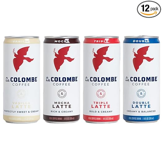 La Colombe Variety Pack Draft Latte, 12x9oz - Double, Triple, Mocha & Vanilla, 100% Arabica Cold Brew with Foamy Milk