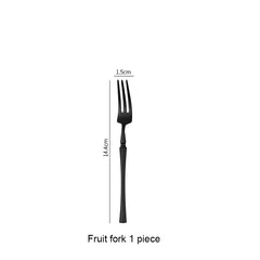 Matte Black Stainless Steel Luxury Cutlery Tableware Knife Coffee Ice Spoon Fork Chopsticks Flatware Set