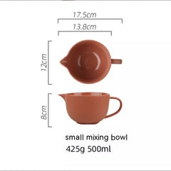 Ceramic Mixing Bowl Egg Beating Handle Baking At Home Pointed Drainage