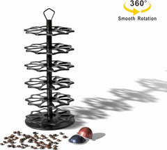 FlagShip 6 Tier Coffee Pod Holder Vertuo Carousel Stand Storage for Vertuoline Pod (60 Pods Capacity)