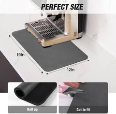 DK177 Coffee Mat Coffee Bar Mat Hide Stain Absorbent Drying Mat with Waterproof Rubber Backing Fit Under Coffee Maker Coffee Machine Coffee Pot Espresso Machine Coffee Bar Accessories-19"x12"