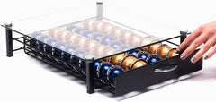 Peak Coffee Nespresso Vertuo Capsules Holder - Drawer Tray for 40 Vertuoline & Bartesian Capsules - Tempered Glass - Capsule Storage - Designed for Nespresso Accessories - Pods Organizer