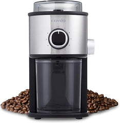 Cassia Burr Grinder 150W - Molienda de precisión para su gran taza: Selector de cantidad ajustable (2-12 tazas) para una elaboración de cerveza a medida