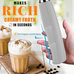 YUSWKO Rechargeable Milk Frother Handheld with 3 Heads, Silver Coffee Electric Whisk Drink Foam Mixer, Mini Hand Stirrer with 3 Speeds Adjustable for Latte, Cappuccino, Hot Chocolate, Egg