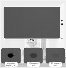 Golener Coffee Mat for Pot Espresso Machine, Large Coffee Maker Mat for Countertops, Coffee Bar Accessories Under Appliance Mats, coffee bar mat, Thick Countertop Protector 25"x17"(Grey)