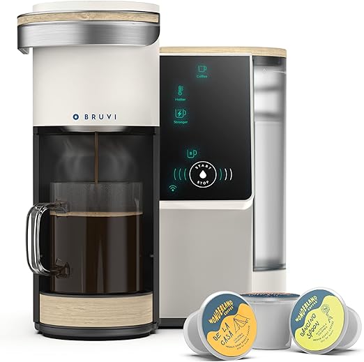 BRUVI The Bruvi Bundle | Single-Serve Coffee System | Includes 20 Coffee and Espresso B-Pods + Bruvi Coffee Brewer + Premium Water Filter Kit Brand: BRUVI