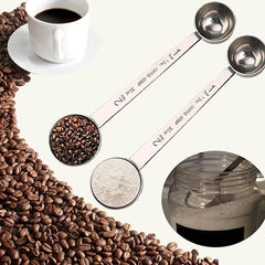 HLCM Premium 304 Stainless Steel Coffee Spoon Set - 1 Tbsp (15ml) & 2 Tbsp (30ml) Measuring Tablespoon, Long Handles Measuring Scoop for Coffee Powder, Espresso, Coffee Making(2PCS)