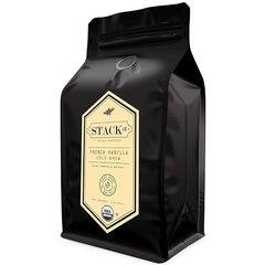 Organic French Vanilla Flavored Cold Brew Coffee Coarse Ground 1 LB - Smooth Dark Roast, Coarse Grind - By Stack Street