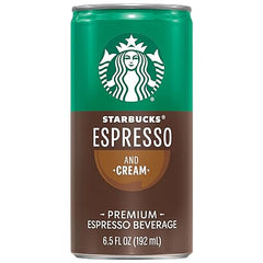 Starbucks Ready to Drink Coffee, Espresso & Cream, 6.5oz Cans (12 Pack) (Packaging May Vary)