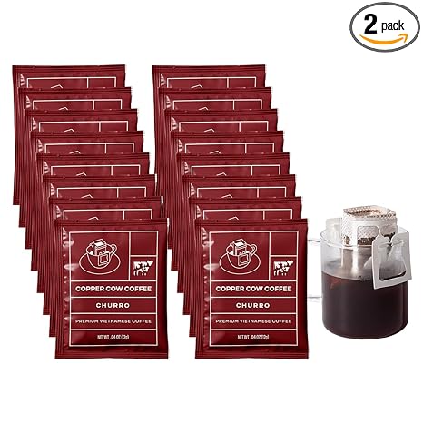 Copper Cow Coffee Premium Vietnamese Coffee: Single-Serve Churro Coffees (includes: 16 churro coffees)