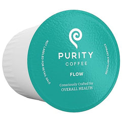 Purity Coffee Flow Medium Roast Organic Coffee - USDA Certified Organic Specialty Grade Arabica Single-Serve Coffee Pods - Third Party Tested for Mold, Mycotoxins and Pesticides - 12 ct Box