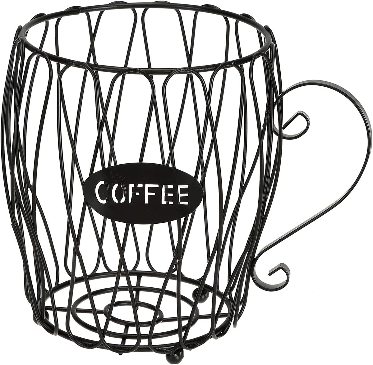 SOUJOY Coffee Pod Holder, K Cup Holder, Large Capacity Espresso Coffee Creamer Organizer Basket for Counter Coffee Bar, Coffee Pod Capsule Storage for K Cups, Black