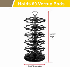 FlagShip 6 Tier Coffee Pod Holder Vertuo Carousel Stand Storage for Vertuoline Pod (60 Pods Capacity)