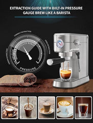 Gevi Espresso Machine 20 Bar, Professional Espresso Maker with Milk Frother Steam Wand, Compact Espresso Machines for Cappuccino, Latte, Commercial Espresso Machines & Coffee Makers