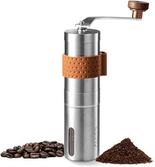 ALOCS Manual Coffee Grinder, Stainless Steel Coffee Bean Grinder, Adjustable Ceramic Conical Burr Coffee Grinder, Portable Coffee Grinders for Home Use, Office, Travel and Camping