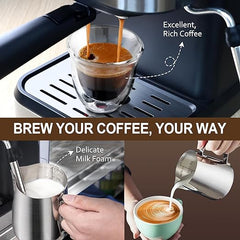 ICUIRE Espresso Machine 20 Bar, Latte Machine with Milk Frother Steam Wand, 1050W Compact Expresso Coffee Maker with 1.5L/50oz Removable Water Tank…