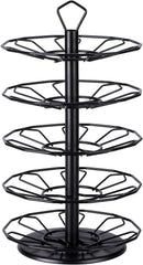 FlagShip for Keurig Pod Holder K cup Carousel Coffee Pod Holder Stand Black Metal 5 Tier 35 Pods