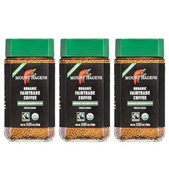 Mount Hagen 3.53oz Organic Freeze Dried Instant Decaf Coffee- 3 Pack | Eco-friendly Decaf Coffee Made From Organic Medium Roast Arabica Beans | Fair-Trade Instant Coffee Decaffeinated [3x 3.53oz Jar]