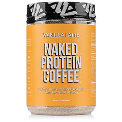 NAKED Vanilla Latte Protein Coffee - Premium Instant Coffee - Protein Shake, Iced Coffee, Protein Drinks, Delicious Keto Friendly and Gluten Free, 17 Servings