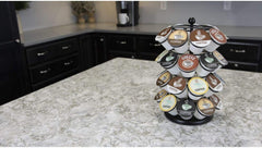 Nifty K Cup Holder – Compatible with K-Cups, Coffee Pod Carousel | 36 K Cup Holder, Spins 360-Degrees, Lazy Susan Platform, Modern Black Design, Home or Office Kitchen Counter Organizer