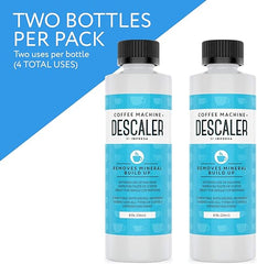 Descaler (2 Pack, 2 Uses Per Bottle) - Made in the USA - Universal Descaling Solution for Keurig, Nespresso, Delonghi and All Single Use Coffee and Espresso Machines