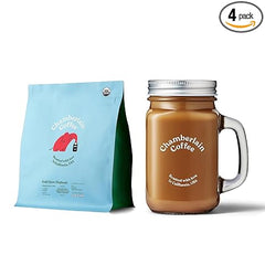 Chamberlain Coffee Cold Brew & Mason Jar Bundle - Includes XL Cold Brew Coffee Packs and a 16 Oz Mason Jar for Cold Brew, Iced Coffee & Matcha