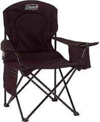 Portable Camping Chair with 4-Can Cooler, Fully Cushioned Seat and Back with Side Pocket and Cup Holder, Carry Bag Included, Collapsible Chair for Camping, Tailgates, Beach, and Sports