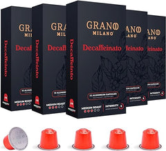 Grano Milano - Aluminum Coffee Pods Compatible with Nespresso®* Original Line Machines (Decaffeinato, 50 Pods)