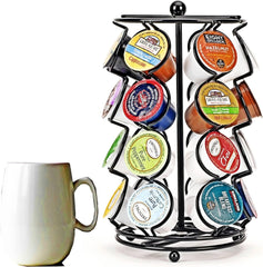 K-Cup Coffee Pod Storage Spinning Carousel Holder - 24 ct, Black