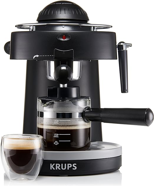 KRUPS XP100050 Steam Espresso Machine with Frothing Nozzle for Cappuccino, Black