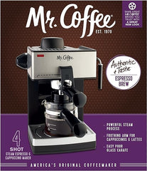 Mr. Coffee 4-Cup Steam Espresso System with Milk Frother