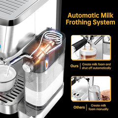 MAttinata Espresso Machine, 20 Bar Cappuccino Machines for Home, Latte Machine with Automatic Milk Frother, Coffee Maker with Dual Wall & ESE Filters