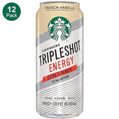 Starbucks Tripleshot Energy Extra Strength Espresso Coffee Beverage, French Vanilla (12 Pack) and Starbucks Ready to Drink Coffee, Espresso & Cream (12 Pack)