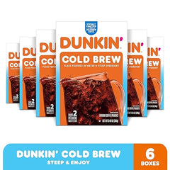 Dunkin' Cold Brew Ground Coffee Packs, 8.46 Ounces (Pack of 6)